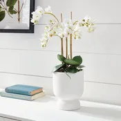 20" Faux Orchid - White