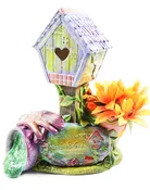 Birdhouse Ceramic Planter.Hand-Painted Planter.Birdhouse Planter.Olga's Treasures Shop — Olgas Treasures