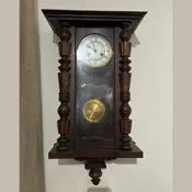 Antique European Walnut Wall Clock with Porcelain Dial #370