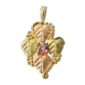 10k Yellow Gold Black Hills Style Pink Stone Center