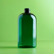 16 oz Green Boston Round Plastic Bottle - 24/410