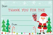 Holiday Kids Thank You Postcards - Candy Cane Santa