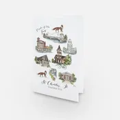 St Charles Note Card With Hometown Art