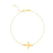 14K Gold Airplane Bracelet