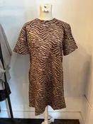 Animal Print Faux Suede Dress with Pockets