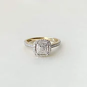 10K Gold Diamond Square Ring