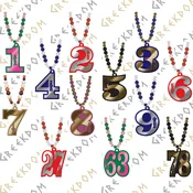 Mirror Wood Color Bead Number Tiki