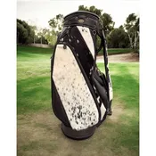 Black &amp; White Cowhide Leather Golf Bag