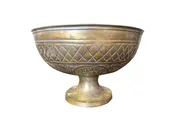 18th Century Hammered Brass Bowl — St Romain Interiors