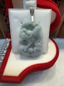 2) Real Jade Pendant for Year of the Ox (with 925 sterling silver clasp)