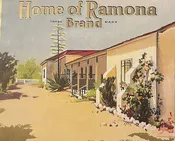 Antique 1900s-1920s Home of Ramona Citrus Crate Label 🍊 — Camulos, Ventura County CA — U. F. del Valle, Copyrighted 1900