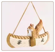 Squirrel in Canoe Ornament