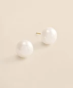 14k Gold Pearl Stud Earrings