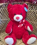 13" RED HEART FUR BEAR