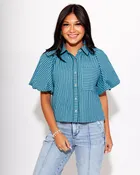 Classic Charm Stripe Top in Blue