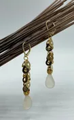 Delicate moonstone earrings with electroplated metal