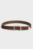 Metal Loop Suede Belt in Chocolate
