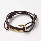 Fishhook Wrap Leather Bracelet
