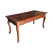 19th Century Country French Provincial Farmhouse Cherry Dining Table with Drawer
