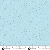 Fabric Andover Blue Dancing Dots Sunny Honey by the Quarter Yard A-1580-B