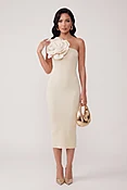 3D Flower Detail One Shoulder Sweater Dress