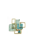 Abstract Squares Magnetic Brooch