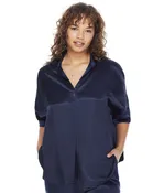 Fran Satin Notch Collar Pajama Top