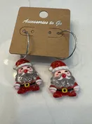 Acrylic Santa Earrings - FINAL SALE