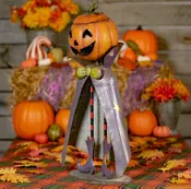 27" Tall Big Head Pumpkin Figurine with Candy Jar "Jack" ZR191044