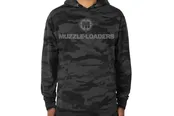 Muzzle-Loaders.com Logo Hoody - Fleece Lined - Black Multi Camo