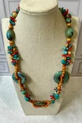 Iconic Les Bernard Colorful Necklace With Real Turquoise