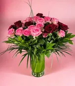4 Dozen Roses Combo – Red & Pink Fresh Long Stem Roses