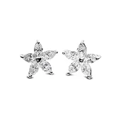 Marquise Shape Diamond Flower Earrings — Trabert & Hoeffer