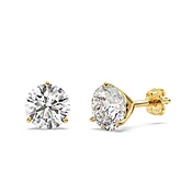 0.25ct. 3-Prong Martini Diamond Stud Earrings 14kt Yellow Gold (G-H, VS2-SI1)