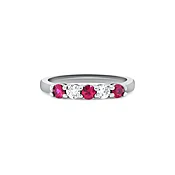 0.26 Carats Ruby and 0.20 Carats Diamond Eternity Band in White Gold