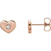 14K Gold .06 CTW Diamond Heart Earrings