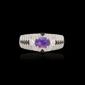 1.11-ct No Heat Color Change Sapphire Diamond Ring