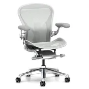 ハーマンミラー アーロンチェア  Aeron Chair ミネラル・ポリッシュドアルミニウム アーム/ビニール  堅床/カーペット用キャスター