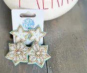 Bright Snowflake Seed Beaded Drop Earrings