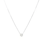 13K White Gold 1.0tcw Diamond Cluster Sliding Pendant Necklace, 18"