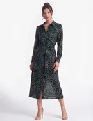 Arizona 'Kalahari' Long Sleeve Belted Midi Shirt Dress