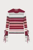 AMALFI COAST RED STRIPED KNITWEAR ADORNED WITH A BOW