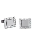 14K Gold Cuff Links – Satin Finish Center
