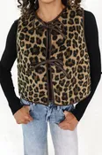Bow And Bold Vest - Brown Leopard