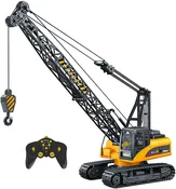 15 Channel Remote Control Crane, Proffesional Series, 1:14 Scale – Battery Powered RC Construction Toy Crane with Heavy Metal Hook (TR-214)