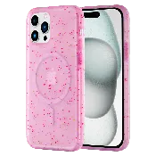 AMPD Jelly Confetti Soft Shell MagSafe Case for Apple iPhone 15 Pro Max Light Pink