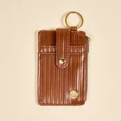 Ripple Ridge Keychain Wallet–Cognac