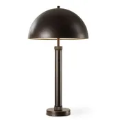 Arvessa Mid Century Modern Oil Rubbed Bronze Metal Table Lamp with Dome Shade (27" H Lamp with 8" H x 15" W Shade)
