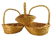 #5585FS -Cut Wood Fireside Basket, Set of 3 {Honey Brown}