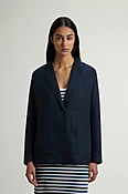 Blazer en lin mélangé - Femme - Bleu